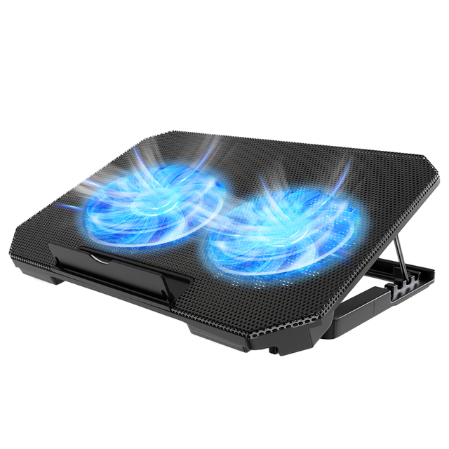 Gaming Laptop Cooling Pad with Dual Silent Fans | Metal Adjustable Stand with USB Ports for 15.6 to 17.3 Inch Notebook PC