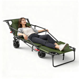 Silla Plegable Reclinable <span class=keywords><strong>para</strong></span> Exteriores, <span class=keywords><strong>Playa</strong></span> y Camping, con Ruedas Universales y Carrito Pequeño - Product Image 2