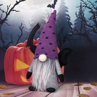 Vente chaude sorcière fantôme Halloween fait à la main suédois Gnome nouvelles décorations d'Halloween poupée sans visage chauve-souris Rudolph vitrine