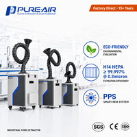 Extracteur de fumée laser compact antistatique de type chariot Pure-Air PA-F250s pour le marquage laser des métaux