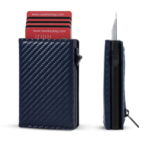 Factory Direct Card <b>Holder</b> Business Magnetic RFID Slim Block Pop up <b>Wallet</b> Luxury Leather for Gift - Product Image 1
