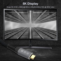 Kabel USB4 100W kecepatan cepat 40Gpbs Thunderbolt 4 kabel Data Tipe C ke Tipe C untuk kabel Transfer DisplayPort 8K Audio Video USB4.0
