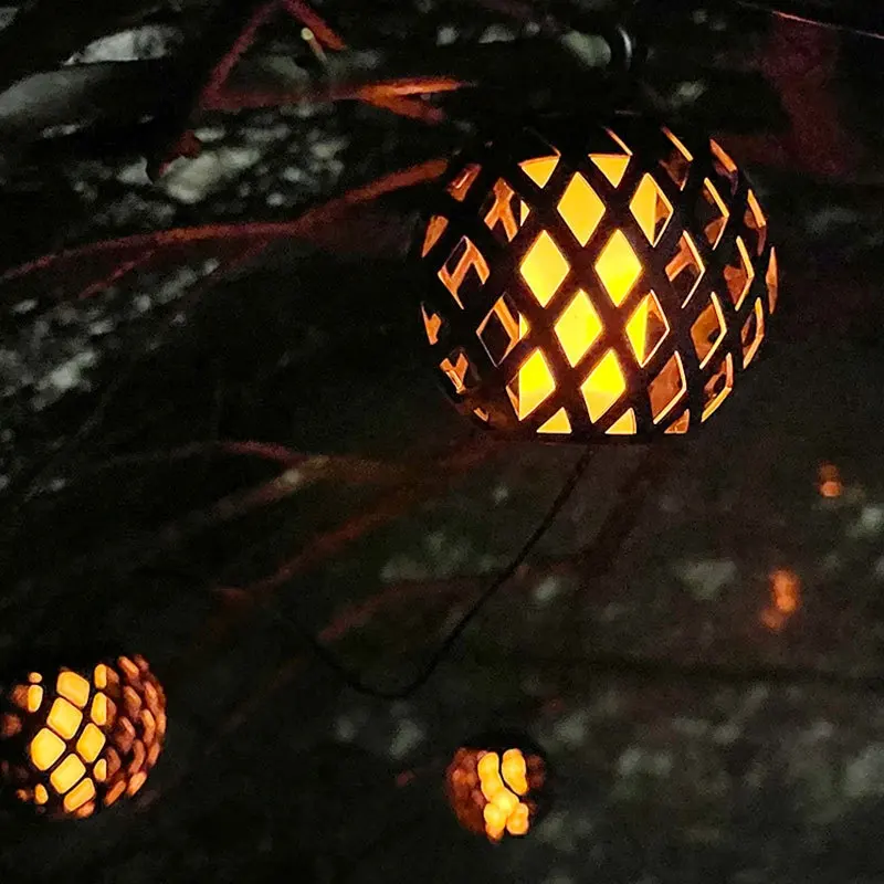 Outdoor 10 Lantern Firefly String Solar Lights, Led Bulb Flame Lamps for Garden 50 15 Christmas Luminous Tree CE / ROHS 2V 10000