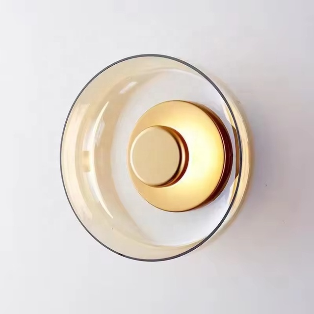 New Luxury Glass Lampshade Wall Lamp Hotel Bedroom Bedside Decoration Metal Restaurant Led Wall Light