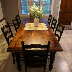 <span class=keywords><strong>Table</strong></span> à manger moderne bon marché pour restaurant Amérique du Sud Noyer Forme naturelle Live Edge <span class=keywords><strong>Table</strong></span> à manger en bois - Product Image 2