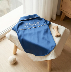 Pyjamas personnalisé<span class=keywords><strong>s</strong></span> pour chien, vêtements de nuit brodé<span class=keywords><strong>s</strong></span> sur mesure pour animaux de compagnie, vêtements en satin pour chien, cadeau de pyjama pour chiot - Product Image 6