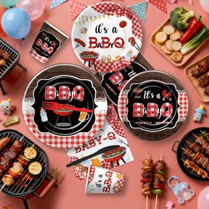 Set de Decoración para Baby Shower Baby <span class=keywords><strong>Q</strong></span>, Platos de Papel, Vasos, Servilletas, Mantel, Fondo, Espirales, Pancarta, Globos, Adornos para Pasteles, Cubiertos, Decoración con Pajitas - Product Image 5