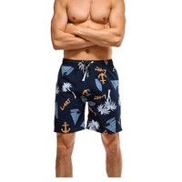 Shorts de plage décontractés pour hommes grande taille, 100 % polyester, taille élastique, séchage rapide, imprimé numérique, tricoté, mi-longueur