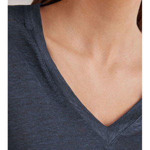 <span class=keywords><strong>T</strong></span>-<span class=keywords><strong>shirt</strong></span> casual da <span class=keywords><strong>donna</strong></span> in <span class=keywords><strong>lino</strong></span> lavorato a maglia, scollo a V, estivo, ampio, traspirante ed ecologico, a maniche corte - Product Image 3