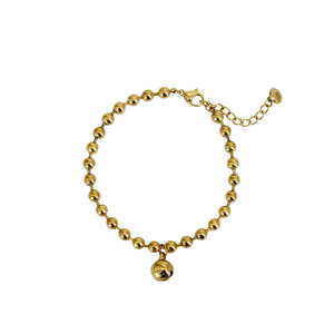 Custom Wholesale Stainless Steel Fashion <b>Bead</b> Bell <b>Bracelets</b> 14k 18k <b>Gold</b> Plated <b>Bracelet</b> & Bangles for Women - Product Image 6