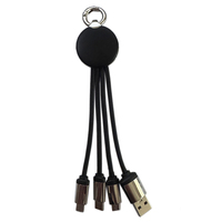 Set hadiah promosi Logo kustom-Gantungan Kunci kepang nilon Multi guna pengisi Logo LED 3 dalam 1 USB tipe-c komputer mikro cepat