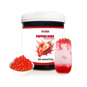 Ingrédients de haute qualité pour Bubble Tea : Perles de boba éclatantes à la fraise, gelée de plantes et ingrédients aromatisés aux fruits, avec sirop et additifs sucrés - Product Image 4