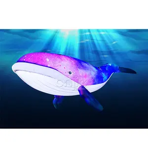 Mall hanging decorations atrium Inflatable sea animals customized giant LED inflatable whale balloon