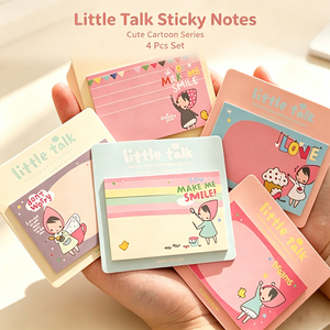 Petits blocs-notes adhésifs mignons à motifs de dessins animés, blocs-notes colorés pour l'école et le bureau - Product Image 2