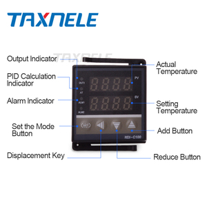 Controlador de Temperatura Digital de 220V REX-C100 + Relé SSR de Máx. 40A + Termopar Tipo K + Controlador de Termostato PID con Calentamiento - Product Image 2