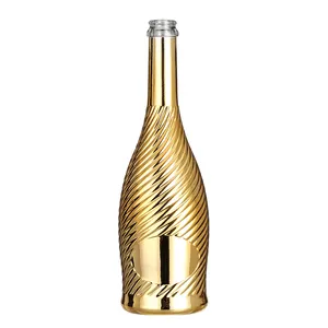 750 мл бутылка шампанского, Золотая матовая стеклянная бутылка, роскошная бутылка