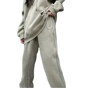 Pantaloni della tuta bianchi all'ingrosso di alta qualità da <span class=keywords><strong>donna</strong></span> pantaloni larghi con <span class=keywords><strong>tasche</strong></span> con Logo personalizzato pantaloni della tuta da <span class=keywords><strong>donna</strong></span> - Product Image 1