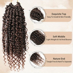 Trenzas de ganchillo pretorcidas, extensiones de cabello trenzado de pasión Bohemia esponjosas y suaves, cabello de ganchillo torcido Boho Goddess <span class=keywords><strong>Passion</strong></span> Twist - Product Image 3