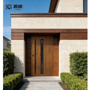 Porte d'entrée de luxe en bois massif avec verre trempé, insonorisée, pour maisons modernes, hôtels et extérieurs - Product Image 6