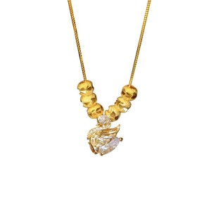 Swan Diamond Necklace For Women Round Brilliant Cut Pendant Clavicle Chain Everyday Wear - Product Image 5