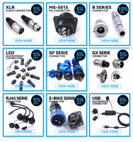 Conector de montaje en panel de brida con 4 agujeros DIN 8Pin AISG M16 M12 M8 8 Pin 8Pin Cable de soldadura Socket