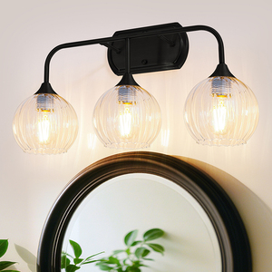 ไฟหน้ากระจกหรูหราตู้ห้องน้ำสีดำโคมไฟติดผนังสไตล์เรียบง่ายทันสมัยโคมไฟติดผนังกระจก LED ติดผนัง - Product Image 1