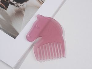 Peigne en acétate élégant au design animal créatif, forme de tête de cheval, peigne de poche, accessoires de cheveux personnalisés mignons - Product Image 2