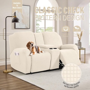 <span class=keywords><strong>Canapé</strong></span> inclinable à deux places en tissu jacquard doux, avec console centrale, housse de <span class=keywords><strong>canapé</strong></span> inclinable - Product Image 2