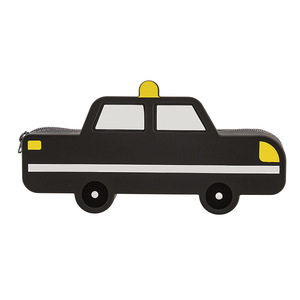 Nouvelle trousse à crayons en silicone en forme de voiture de police de dessin animé, sac à stylos portable pour véhicule, fournitures scolaires pour enfants, vente en gros - Product Image 1