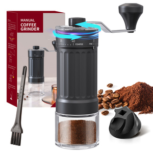 Molinillo de café manual, con muelas de cerámica, ajuste de granos, recipiente de vidrio para polvo, para el hogar y viajes - Product Image 1