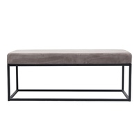 Chaise de salon moderne, 1 pièce, avec Base en métal, banc avec rembourrage en velours bleu