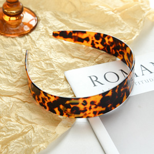 डॉवेल कोरियन एसीटेट तेंदुए प्रिंट हेडबैंड फैशनेबल सुरुचिपूर्ण पतले चौड़े गैर-पर्ची हेडबैंड महिलाओं फ्रेंच शैली बहुमुखी - Product Image 2