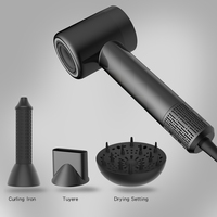 Sèche-cheveux ionique professionnel 1400W, séchage rapide et puissant, faible bruit, 2 embouts concentrateurs, 1 diffuseur, prêt pour les camping-cars et la maison