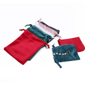 Sac à cordon en velours doux 17x23cm, grande pochette luxueuse mate pour boîte cadeau élégante, cadeaux promotionnels - Product Image 4