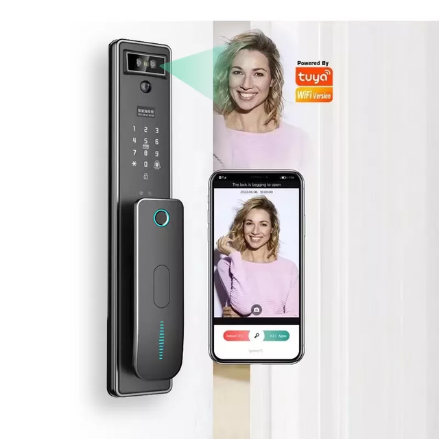 New Automatic Video Camera Tuya Wifi Smart Locks With Video Door Phone Compatible
