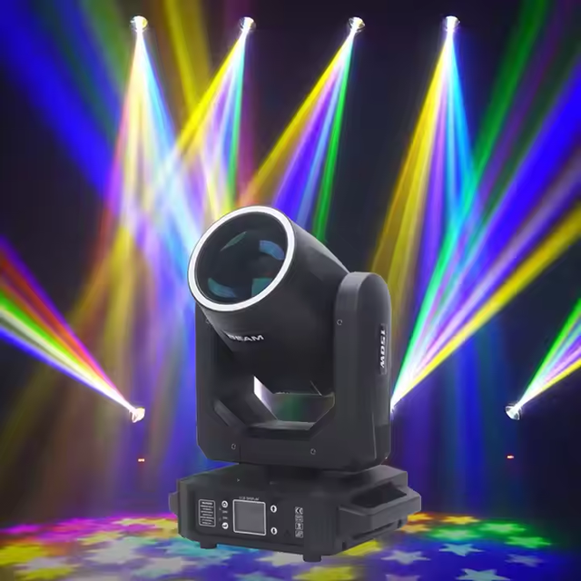 Mini Beam 200W LED Rainbow Beam Moving Light Gobo  Dj Disco Stage Light DMX Moving Head for Event Night Club