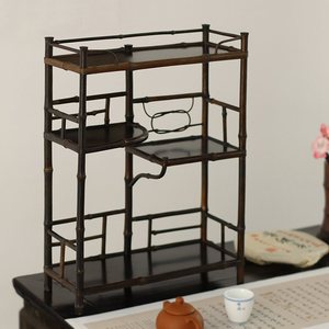 Handmade Bamboo <b>Tea</b> Storage Rack Black <b>Standing</b> Non Folding <b>Tea</b> Ceremony Accessories Anji Origin Cp0987 - Product Image 2