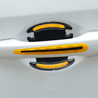 4 pièces de bandes adhésives anti-collision réfléchissantes argentées pour poignées de porte de voiture, décoration automobile innovante avec protection élégante