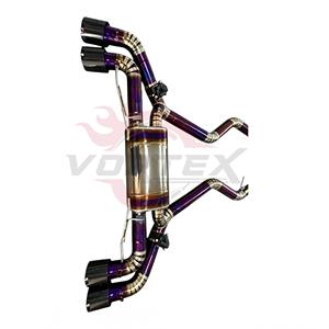 Sistema de Escape Valvetronic Vortex de Titanio Morado Soldado a Mano para G20/G22/G26 M340i/M440i 3.0L, Diámetro de Tubería de 76 mm, Boquillas Negras - Product Image 3