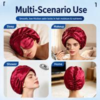 Bonnet de nuit occultant en satin double couche avec masque pour les yeux, idéal pour les voyages et l'usage quotidien des femmes, personnalisable avec logo.
