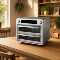 Four électrique professionnel à double porte de 36 L avec zones de cuisson indépendantes pour usage domestique