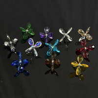 Pendentifs en verre transparents en forme de papillon arc-en-ciel pour lustre, pièces de décoration, prismes MH-G058