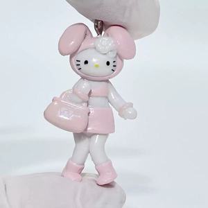 New Resin Eco-friendly Pearlescent KT Cat Sheep Eye Mini Doll Figurine DIY Mobile Phone Pendant Decoration