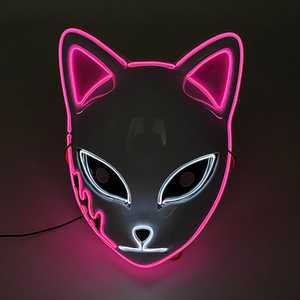 Halloween Glow LED <span class=keywords><strong>Cat</strong></span> Face Mask per le donne Halloween Anime Cosplay maschere per l'illuminazione della festa di natale - Product Image 2