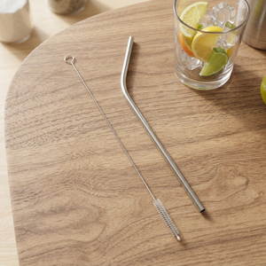 <b>Metal</b> Drinking <b>Straws</b> Reusable Cocktail Bar Accessories Minimalist Style 2-Pack - Product Image 2