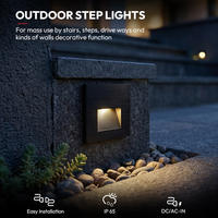Éclairage mural LED de luxe pour extérieur, personnalisé OEM, carré, en aluminium, 1,6W, IP65, étanche, avec interrupteur, pour jardin, marches, décoration intérieure