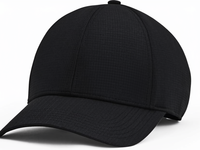 Casquette de baseball ajustée Iso-chill Armourvent en nylon à 6 panneaux, noir classique, gris clair/gris foncé, taille moyenne/grande, pour homme adulte, toutes saisons
