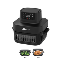 ANBOLIFE OEM&ODM Friteuse à air en verre non toxique 4 Qt et 6 récipients, sans PFAS, écran tactile LED, 95 % moins d'huile, appareils de cuisine