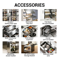 Meuble de cuisine de luxe en acier inoxydable, style villa, prix d'usine, conception personnalisée, support de dessin CAO