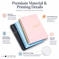 Carnet à spirale A5 personnalisé avec reliure Wire-O, agenda hebdomadaire pour l'école, le bureau, les études, les affaires et les cadeaux, papier offset